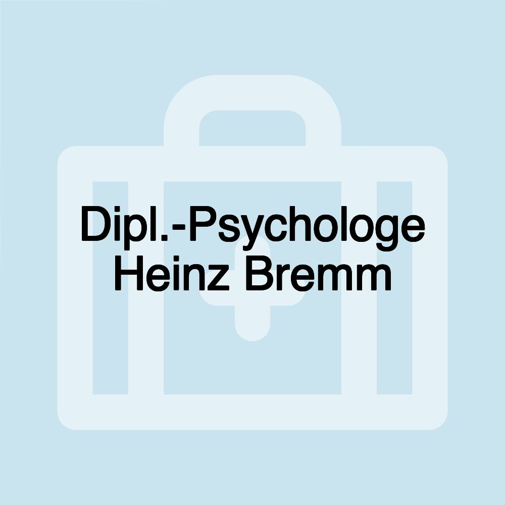 Dipl.-Psychologe Heinz Bremm