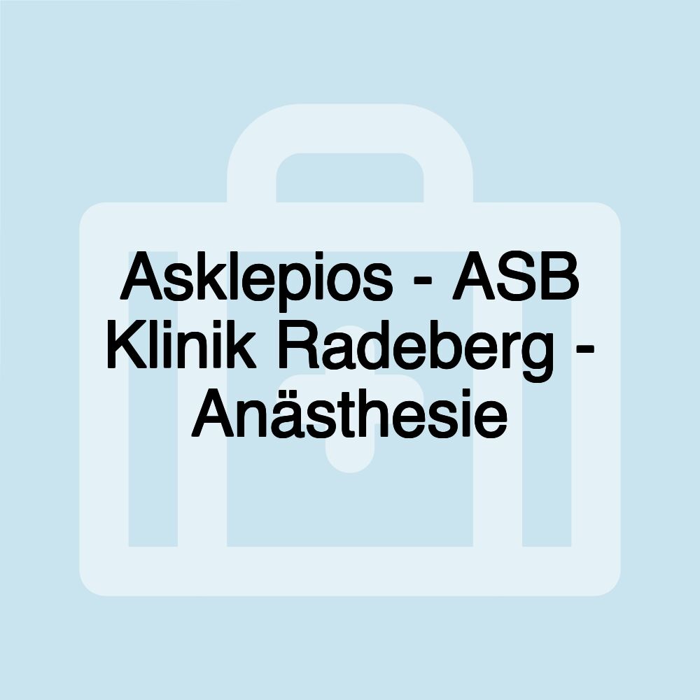 Asklepios - ASB Klinik Radeberg - Anästhesie