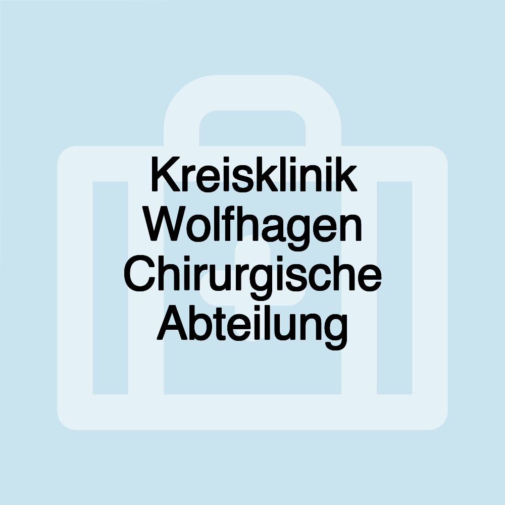 Kreisklinik Wolfhagen Chirurgische Abteilung