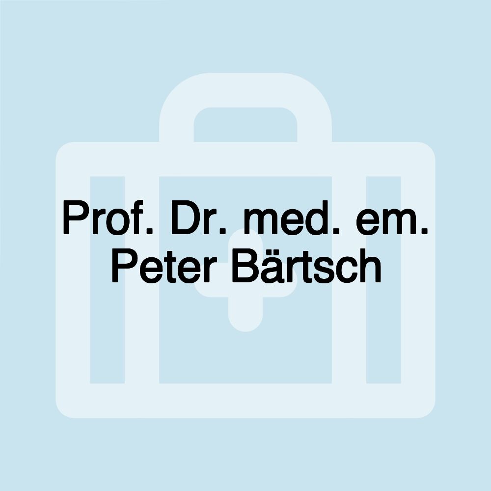 Prof. Dr. med. em. Peter Bärtsch