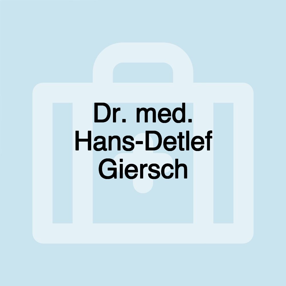 Dr. med. Hans-Detlef Giersch