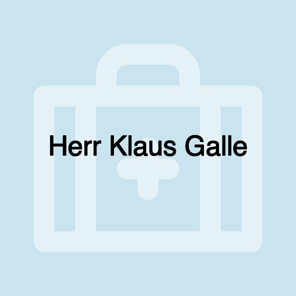 Herr Klaus Galle