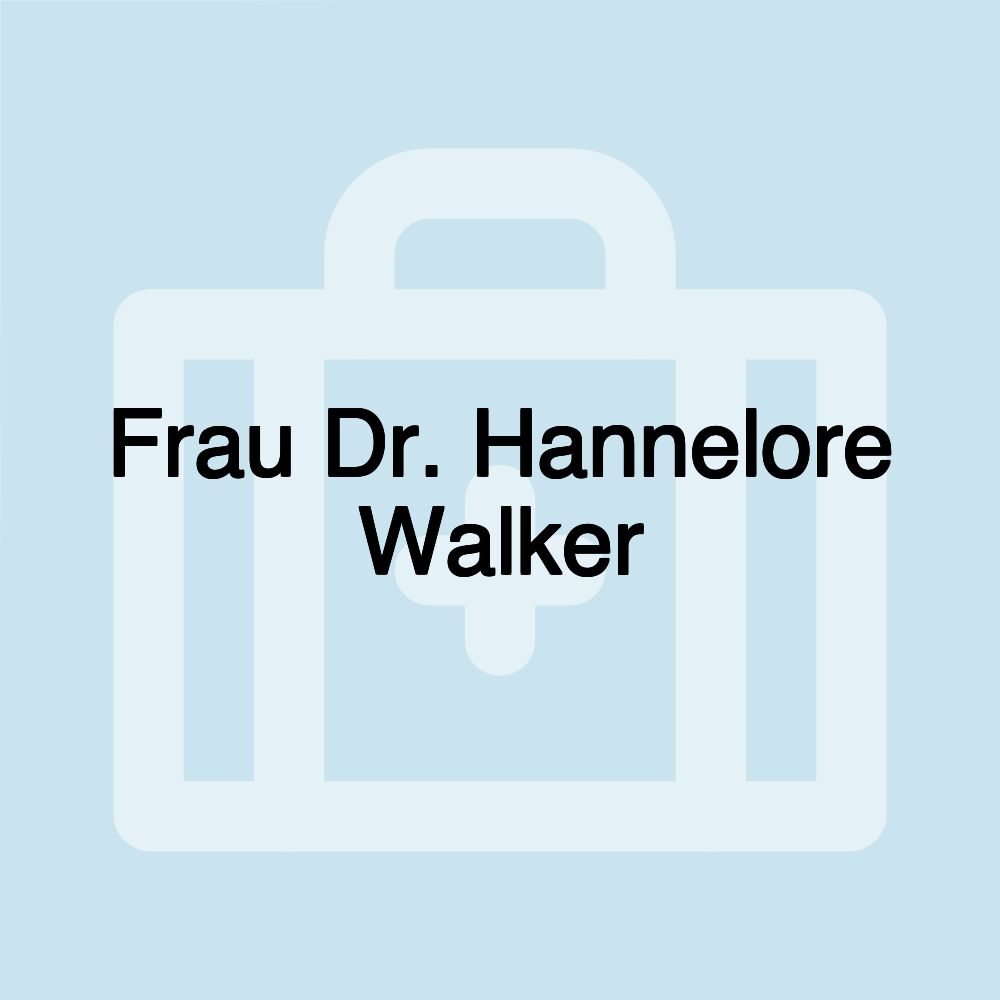 Frau Dr. Hannelore Walker