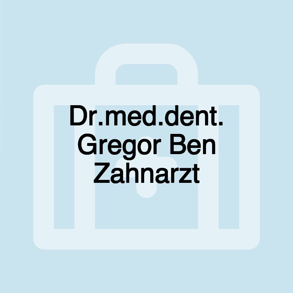 Dr.med.dent. Gregor Ben Zahnarzt