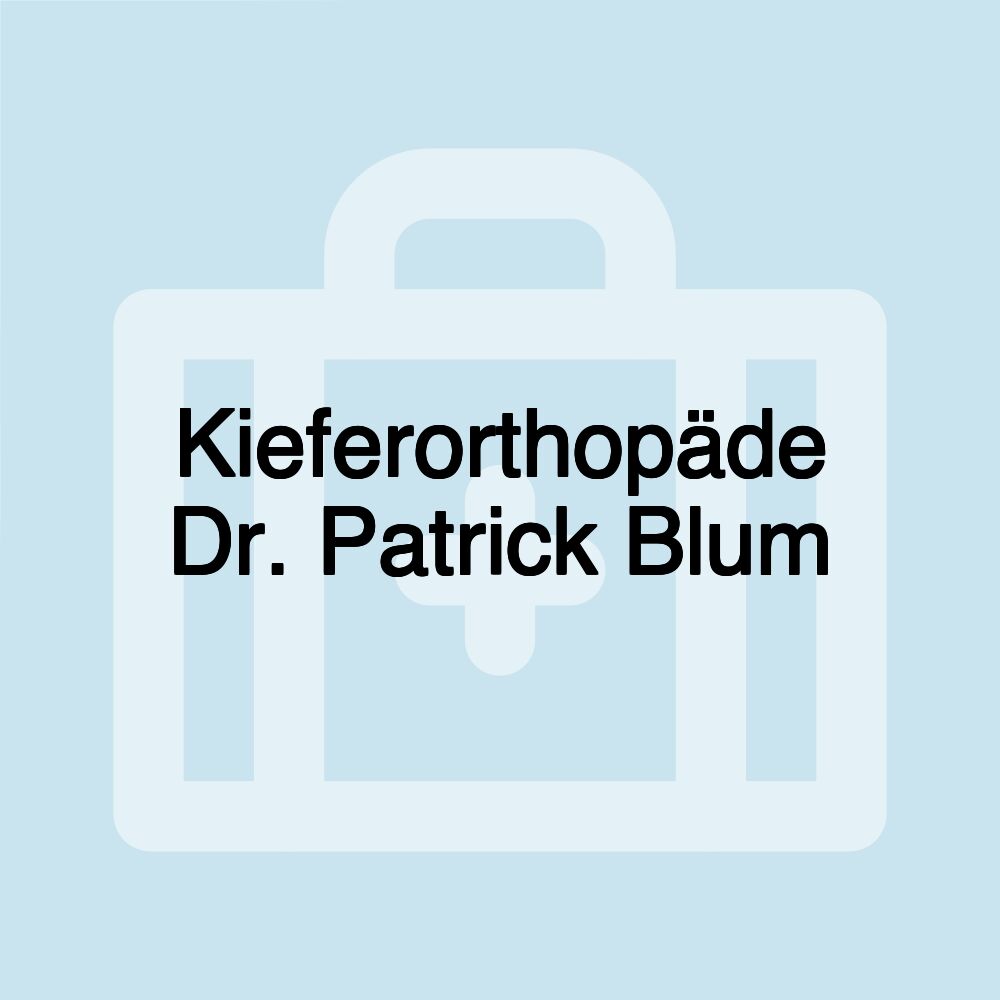 Kieferorthopäde Dr. Patrick Blum