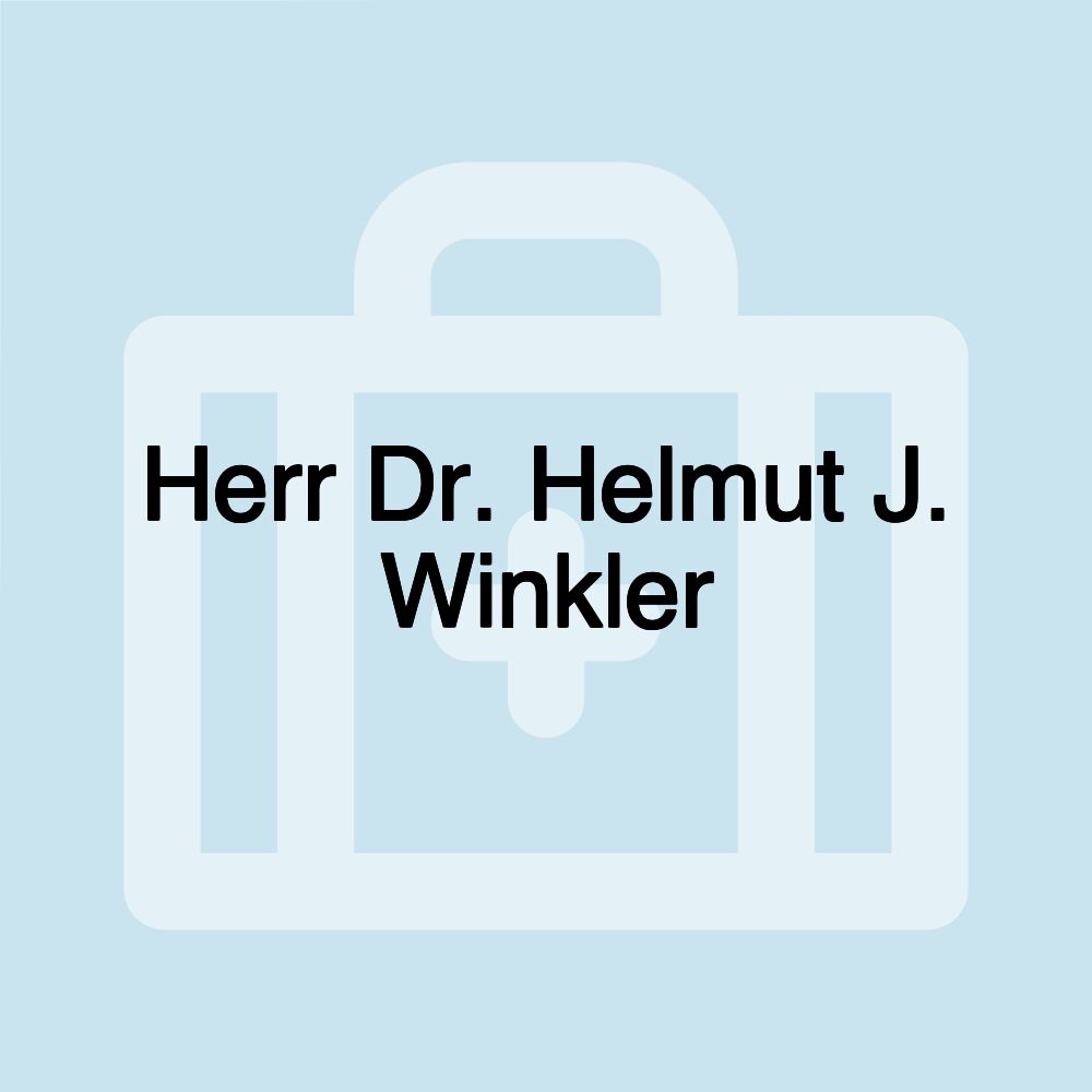 Herr Dr. Helmut J. Winkler