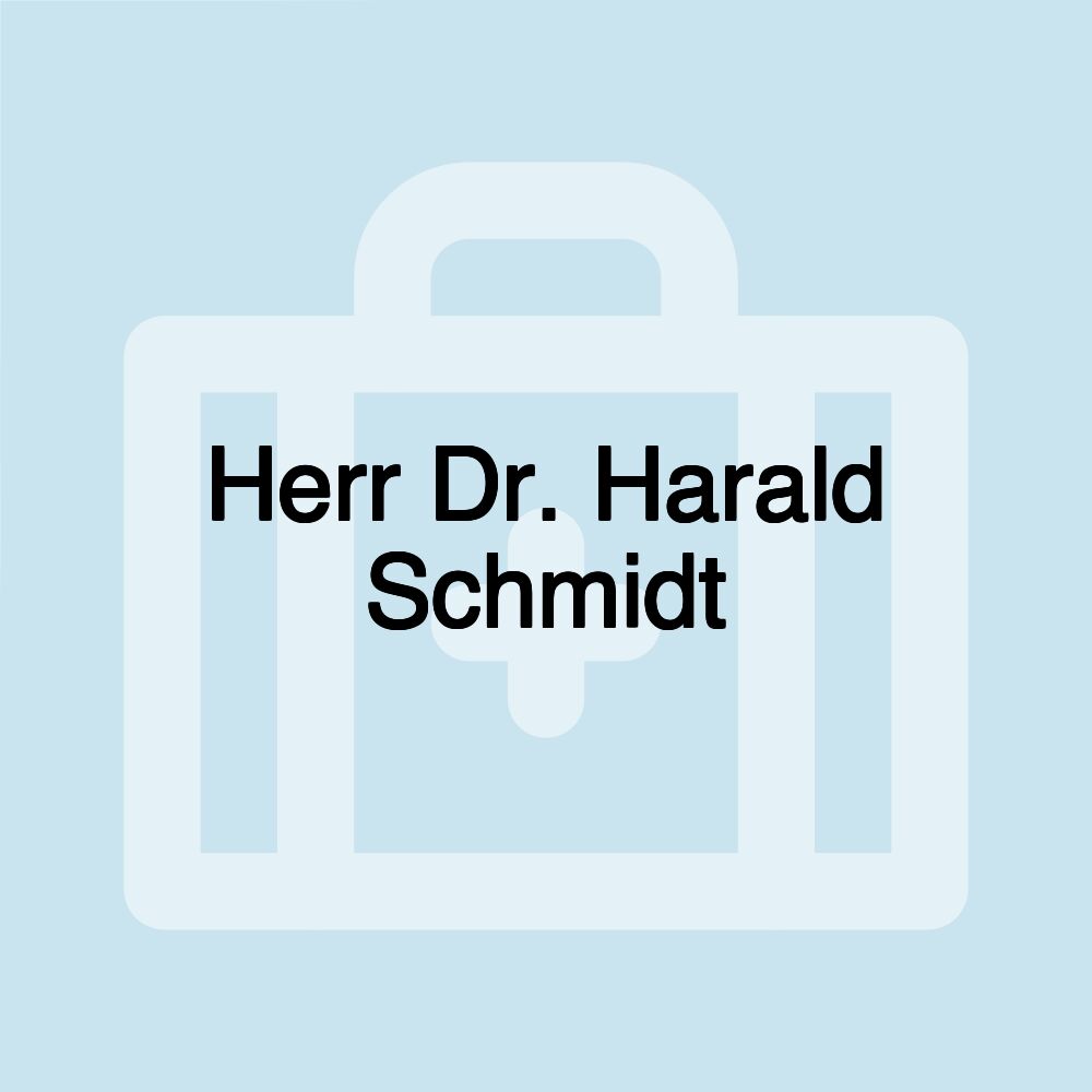 Herr Dr. Harald Schmidt