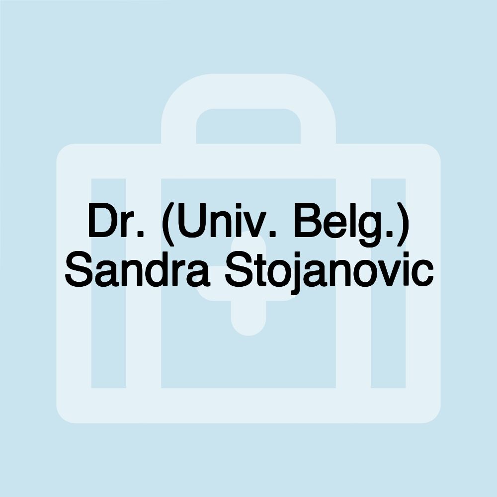 Dr. (Univ. Belg.) Sandra Stojanovic