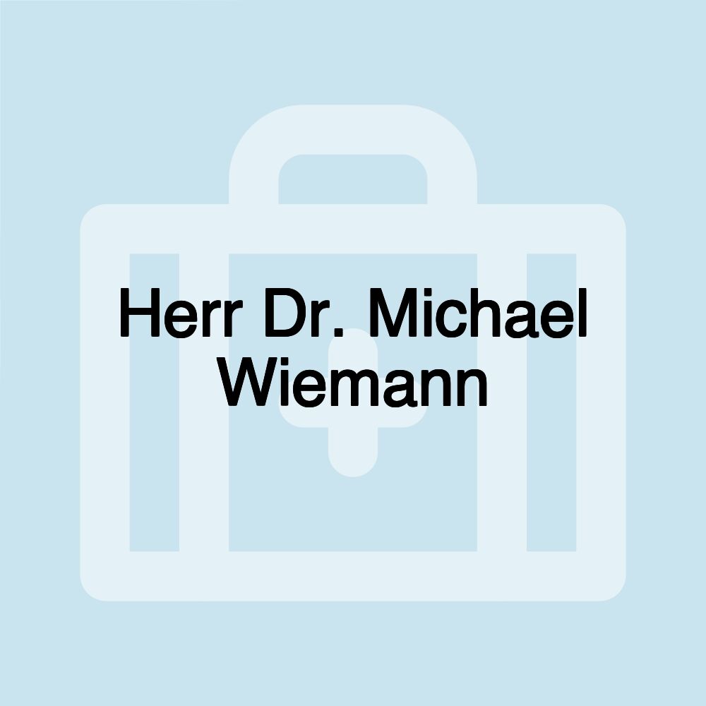 Herr Dr. Michael Wiemann