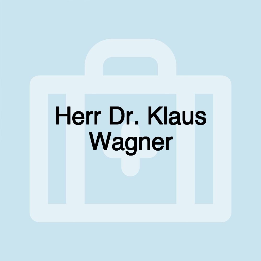 Herr Dr. Klaus Wagner