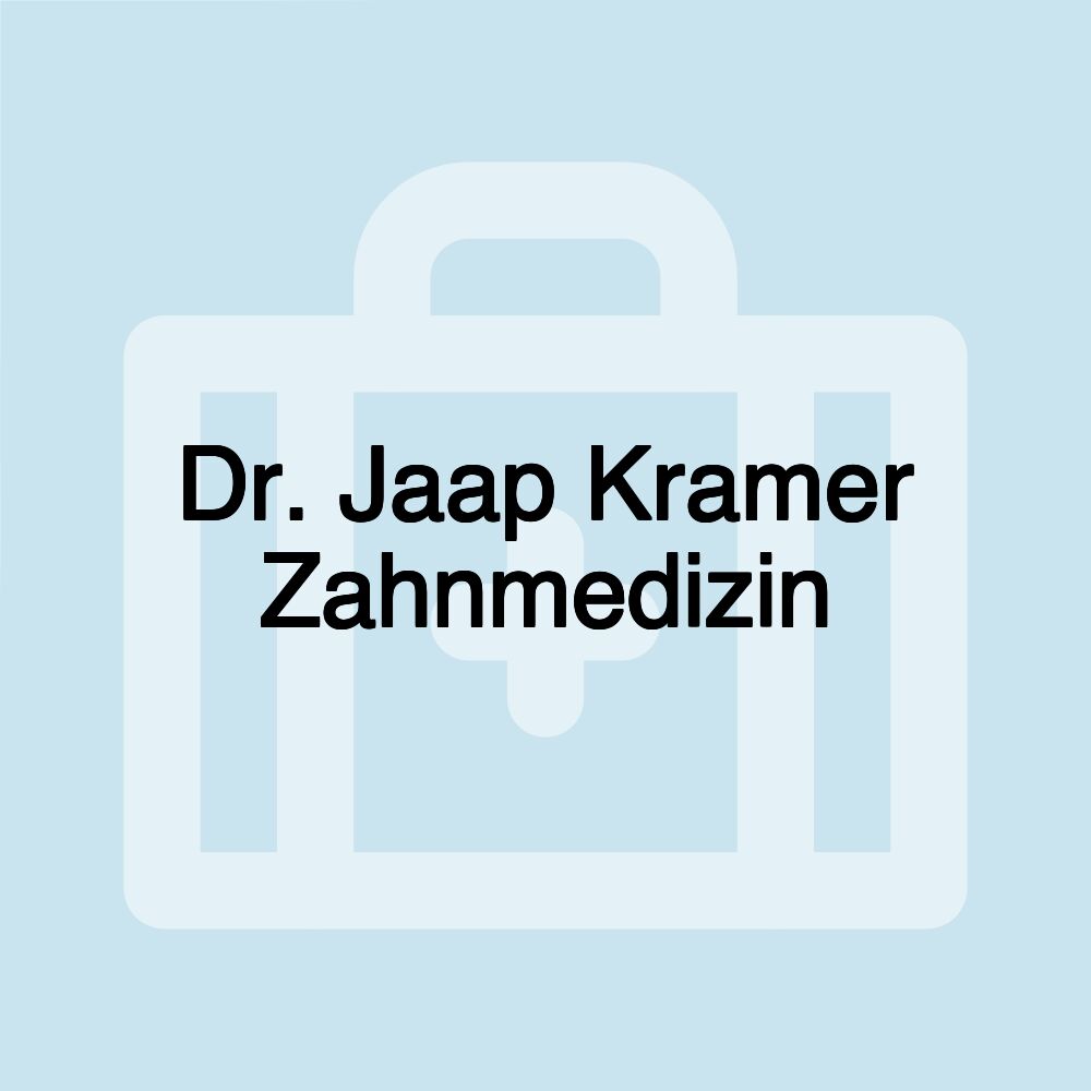 Dr. Jaap Kramer Zahnmedizin