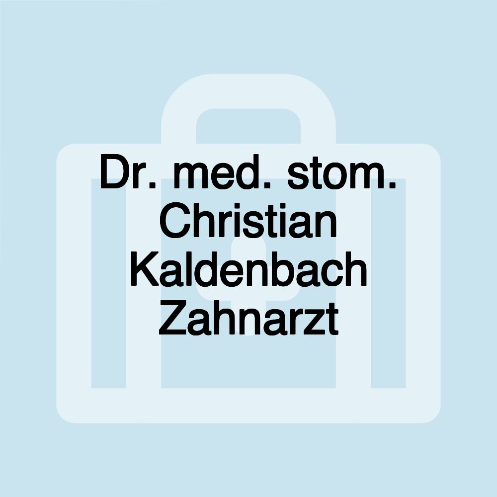 Dr. med. stom. Christian Kaldenbach Zahnarzt