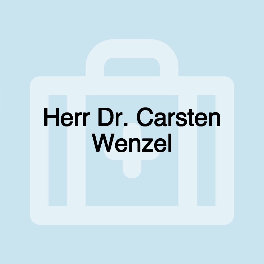 Herr Dr. Carsten Wenzel