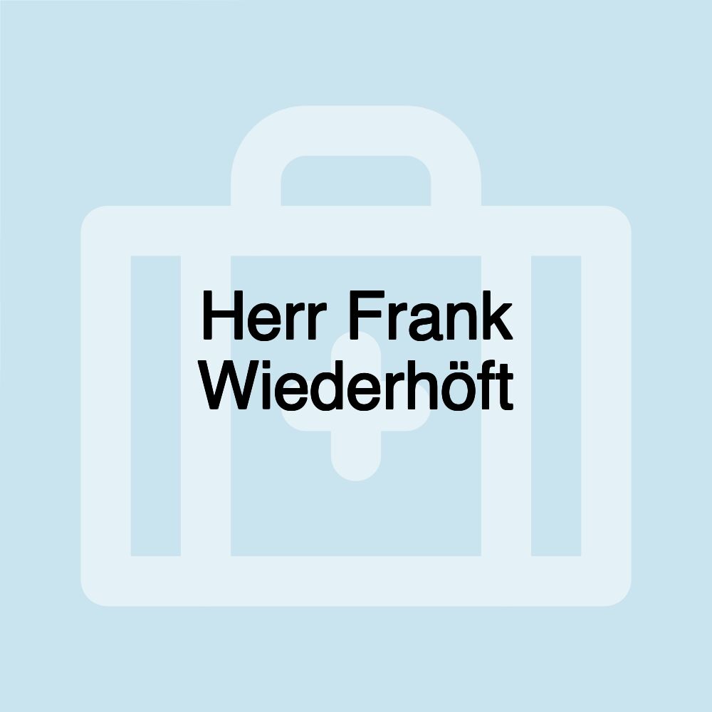 Herr Frank Wiederhöft