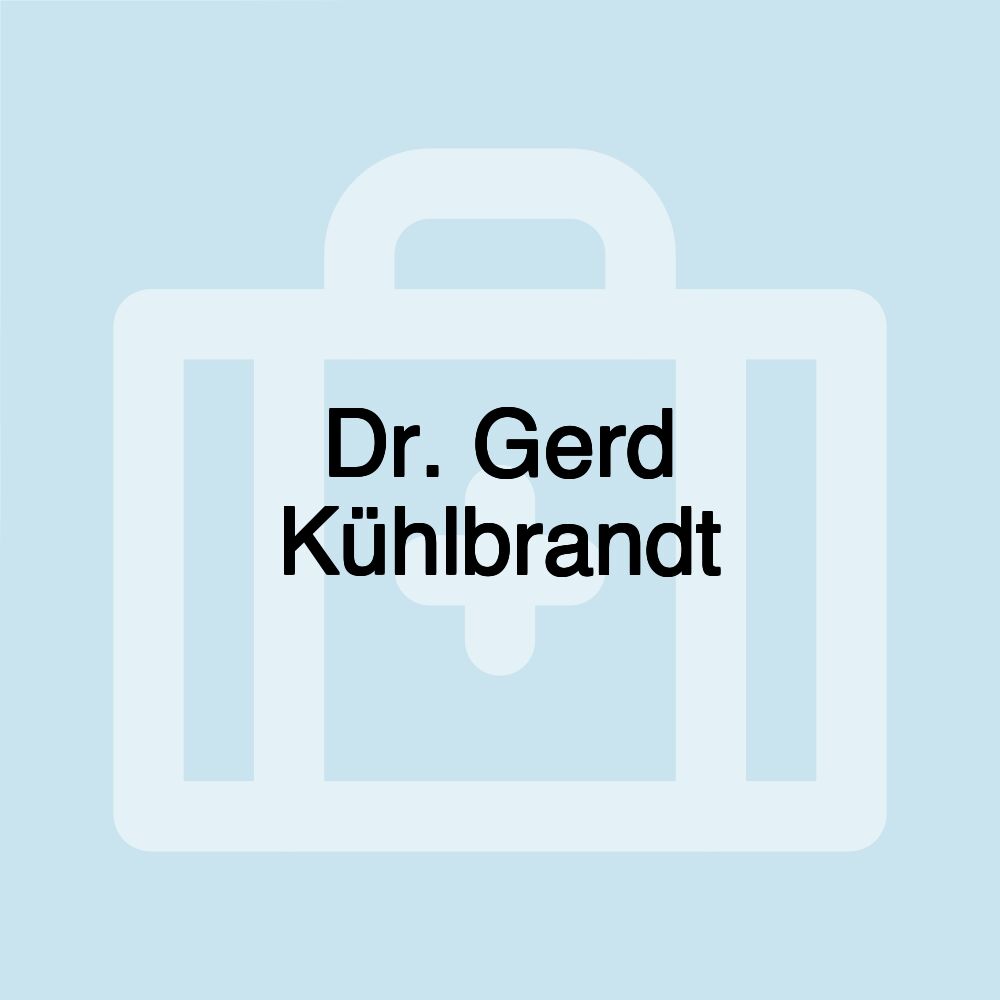 Dr. Gerd Kühlbrandt