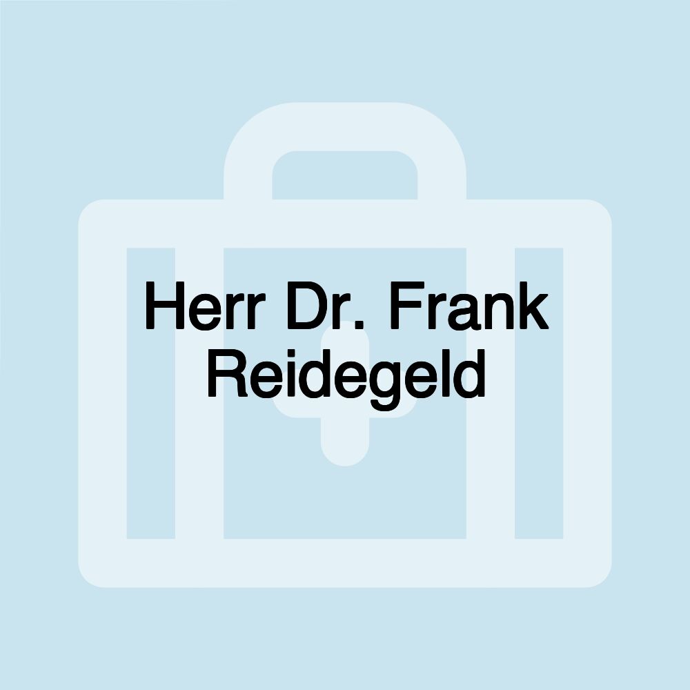 Herr Dr. Frank Reidegeld