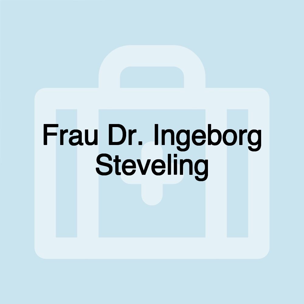 Frau Dr. Ingeborg Steveling