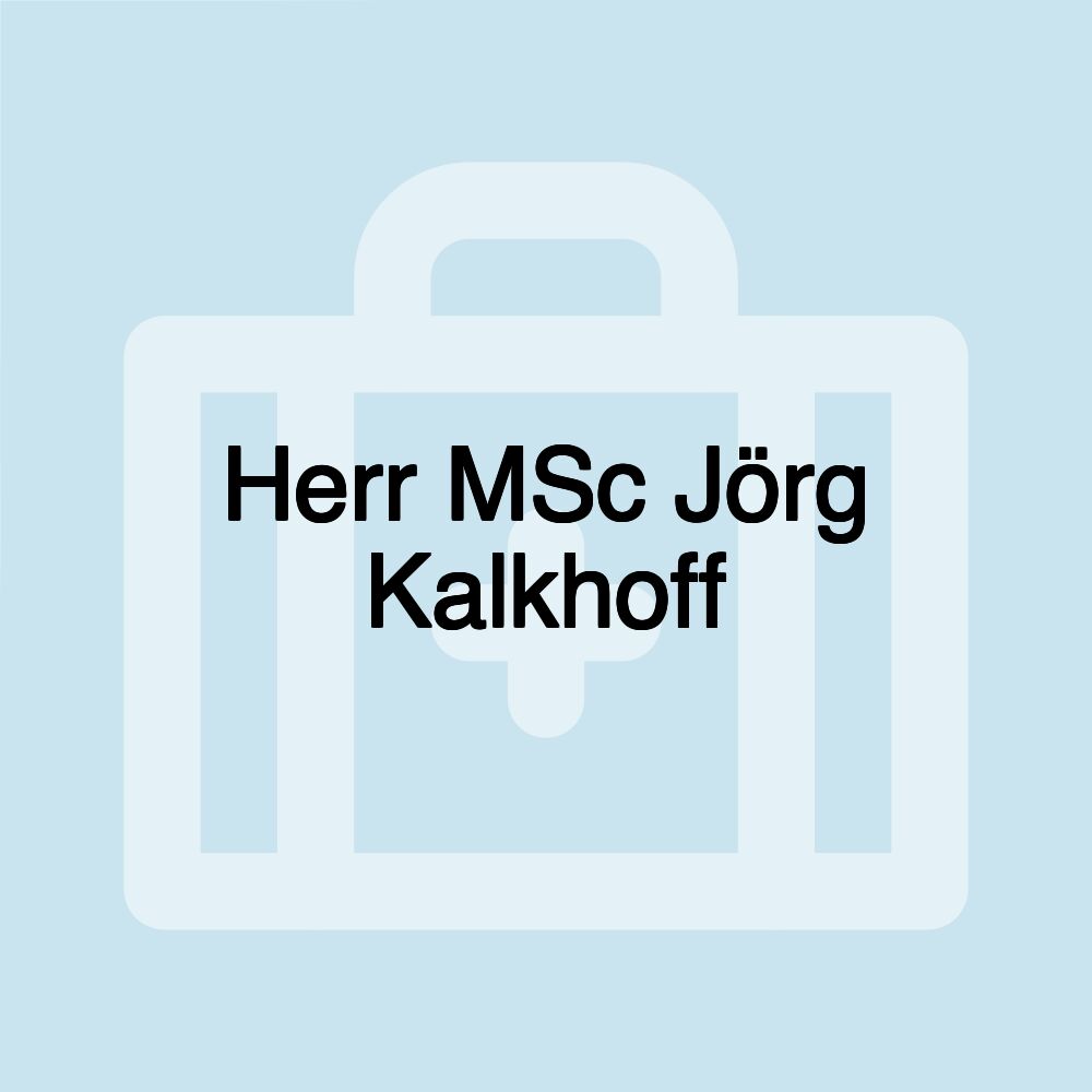 Herr MSc Jörg Kalkhoff