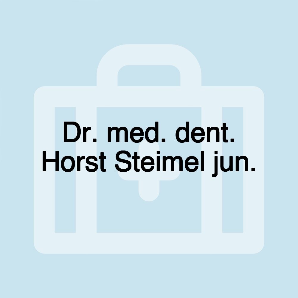 Dr. med. dent. Horst Steimel jun.