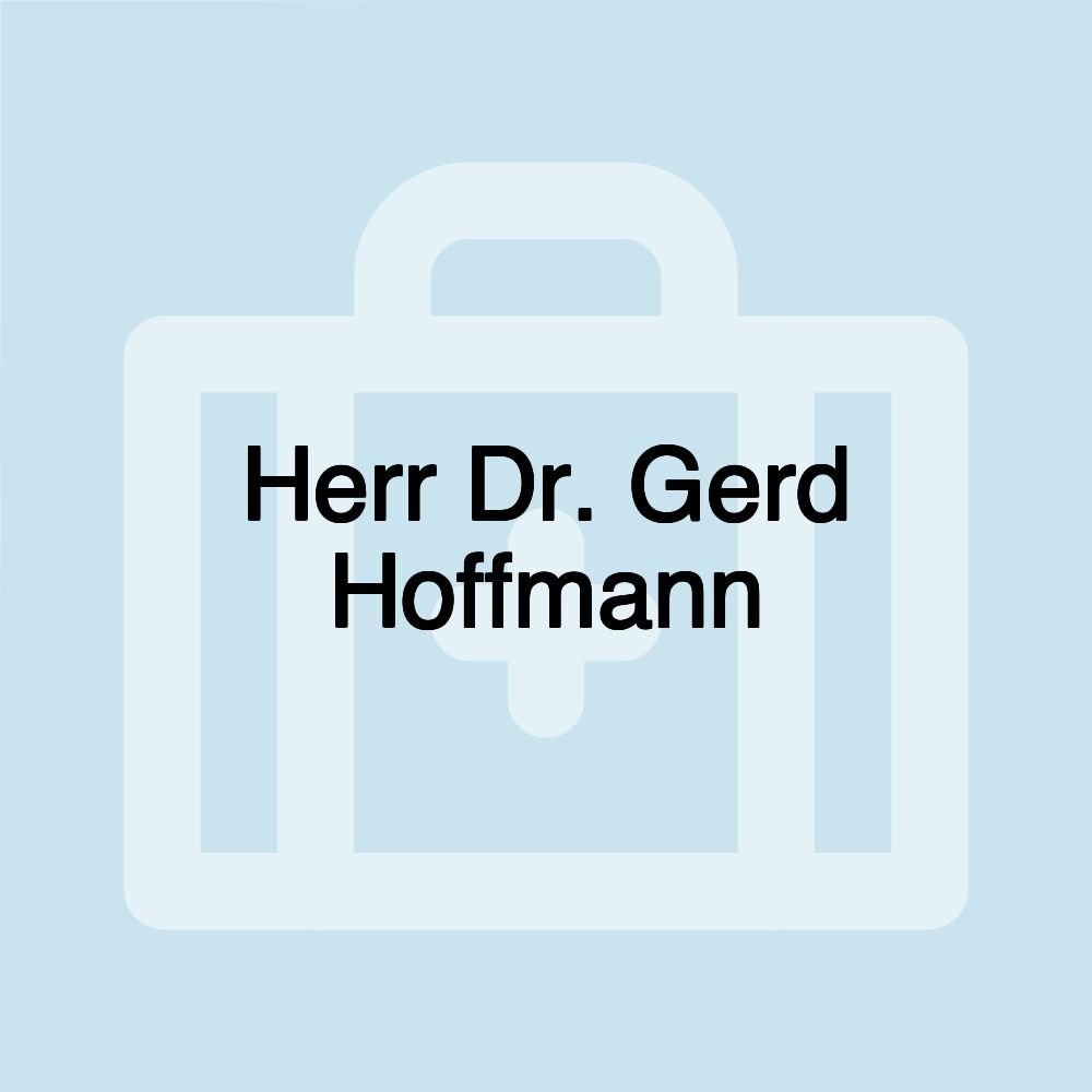 Herr Dr. Gerd Hoffmann