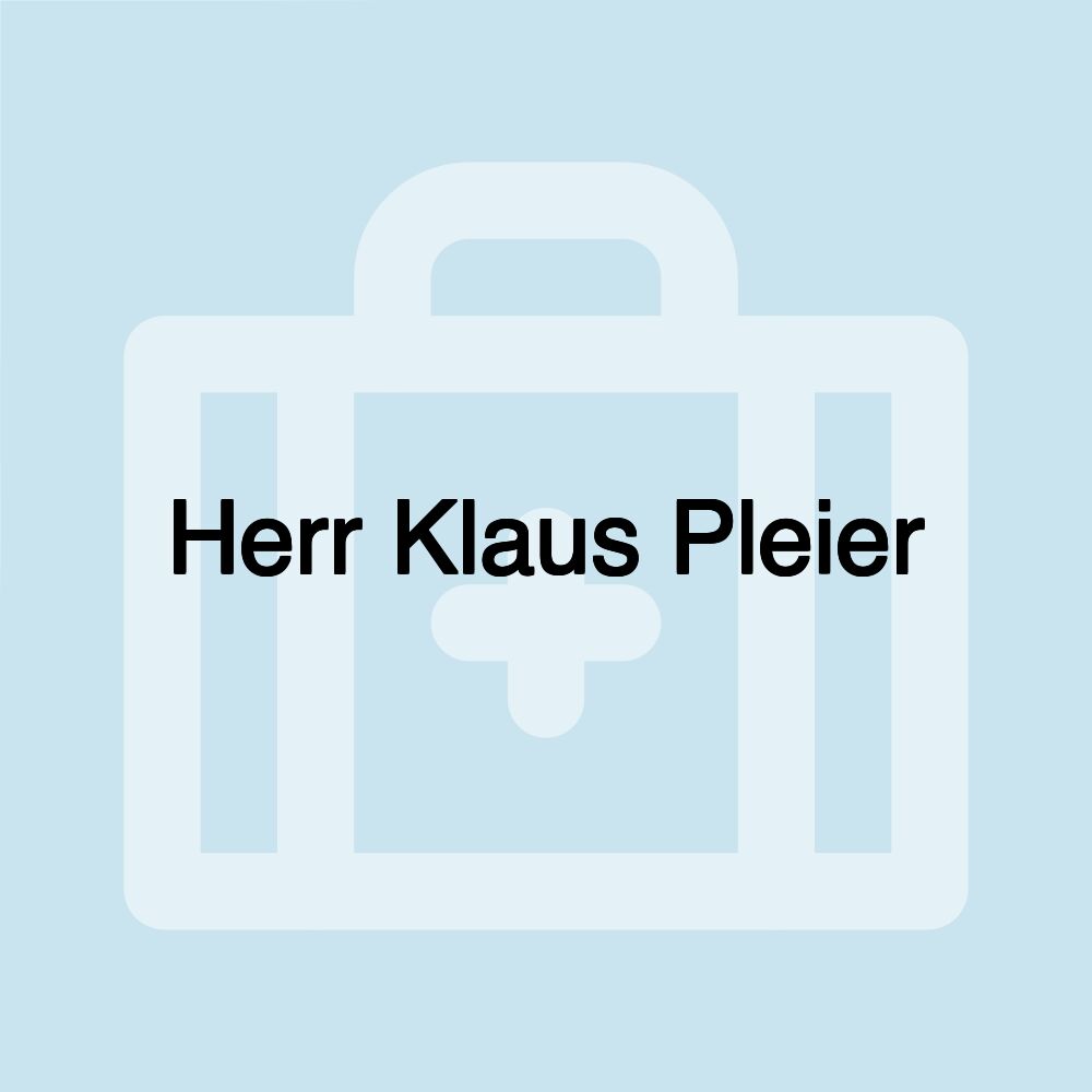 Herr Klaus Pleier