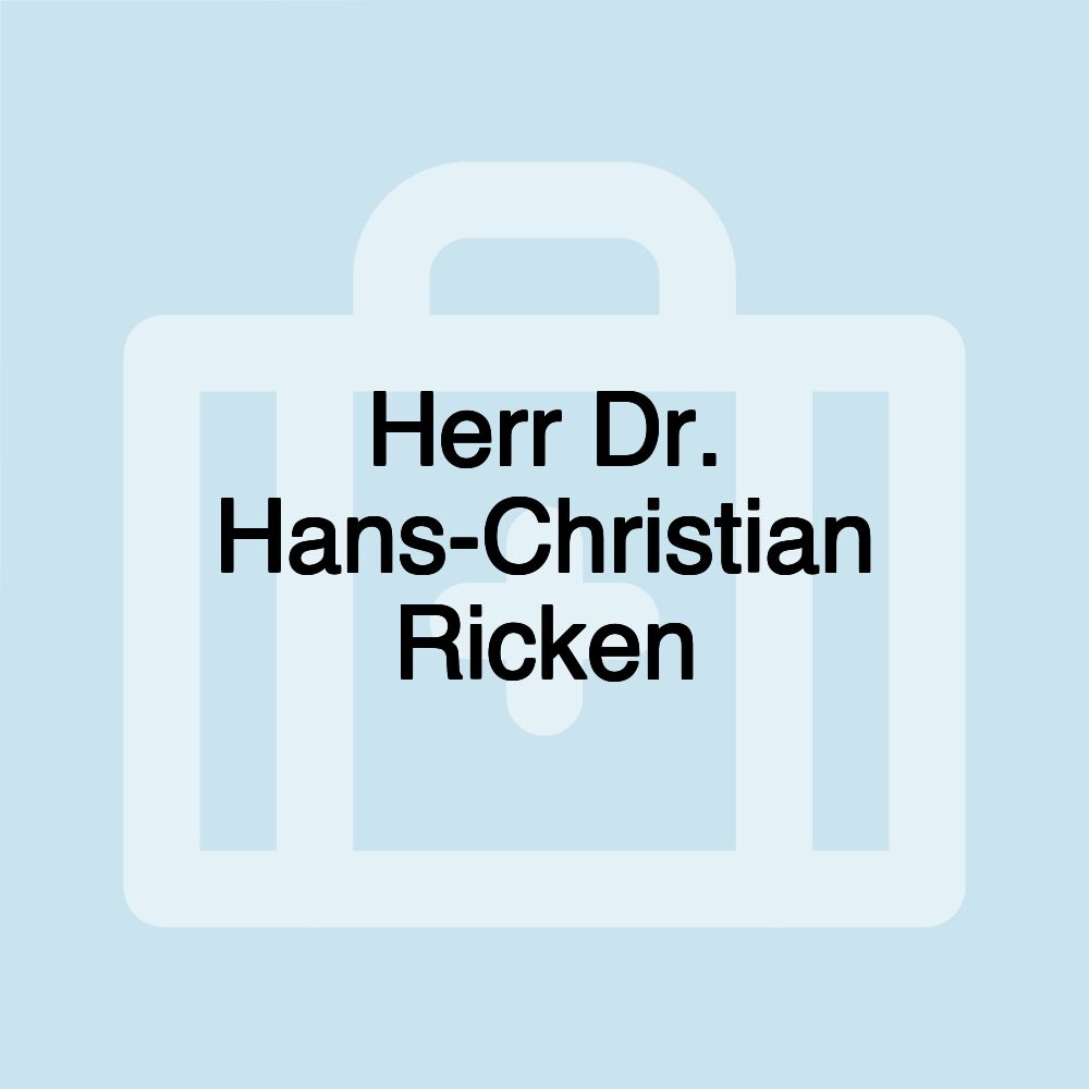 Herr Dr. Hans-Christian Ricken