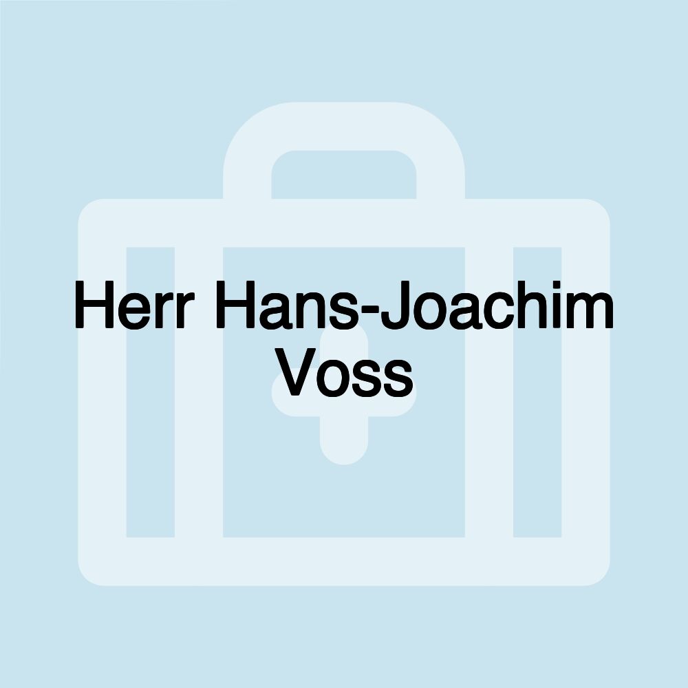 Herr Hans-Joachim Voss