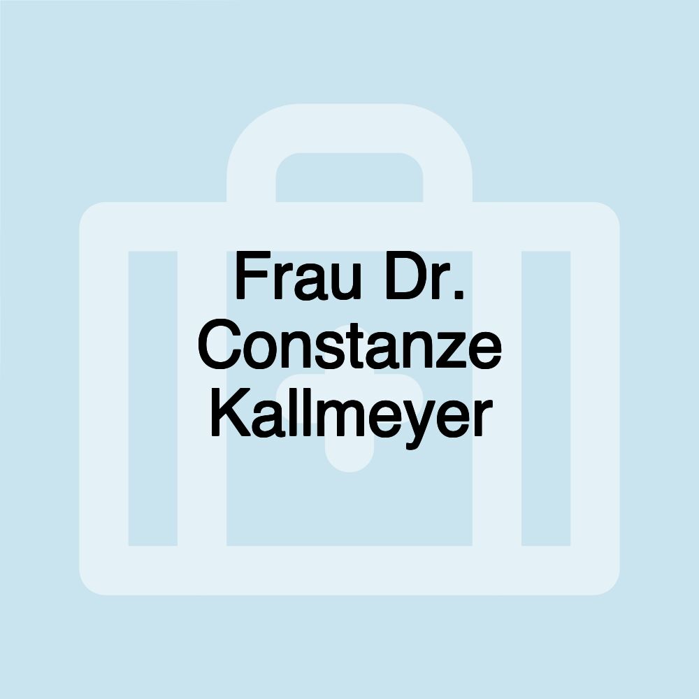 Frau Dr. Constanze Kallmeyer