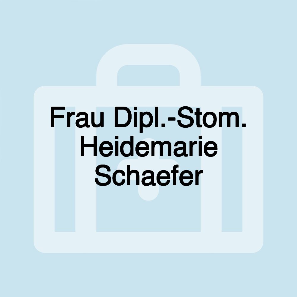 Frau Dipl.-Stom. Heidemarie Schaefer