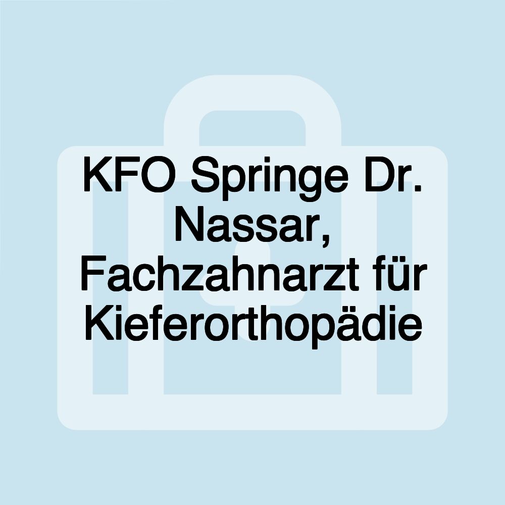 KFO Springe Dr. Nassar, Fachzahnarzt für Kieferorthopädie