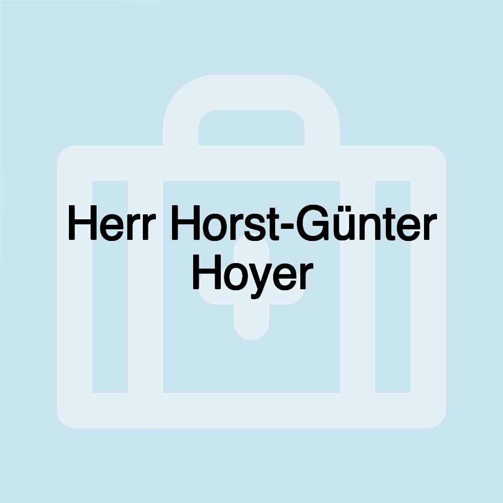 Herr Horst-Günter Hoyer