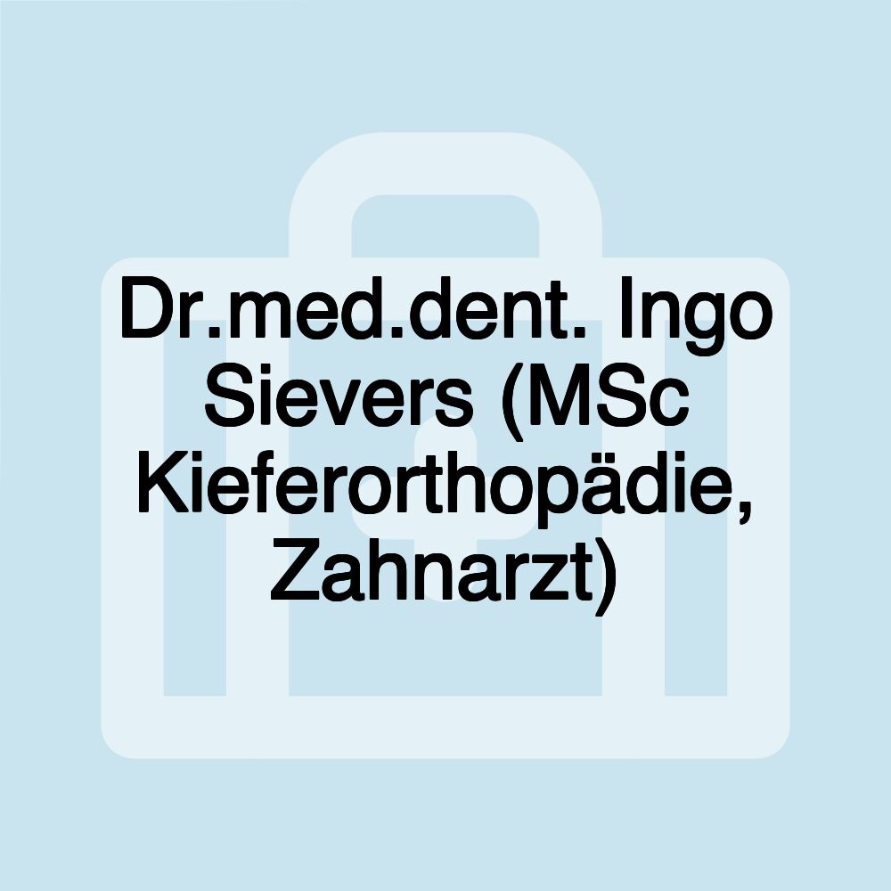 Dr.med.dent. Ingo Sievers (MSc Kieferorthopädie, Zahnarzt)