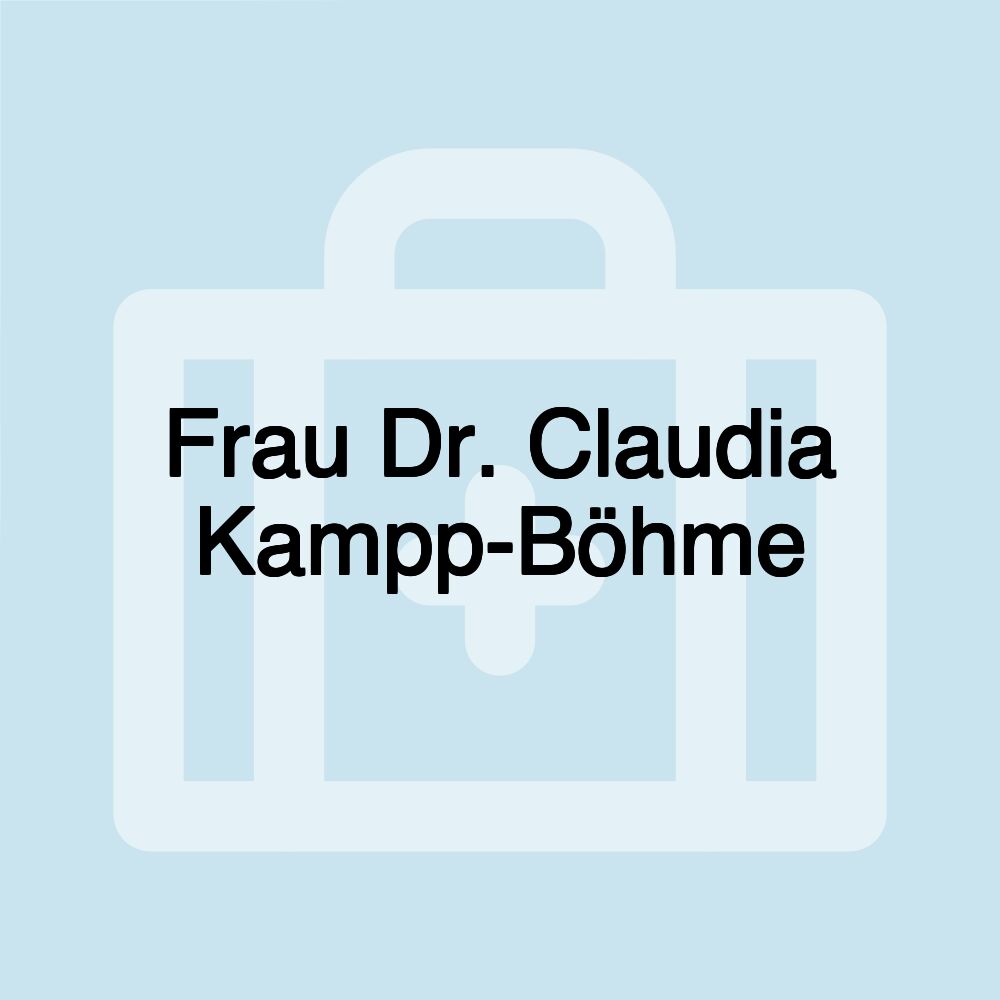 Frau Dr. Claudia Kampp-Böhme