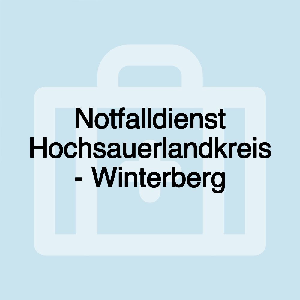 Notfalldienst Hochsauerlandkreis - Winterberg