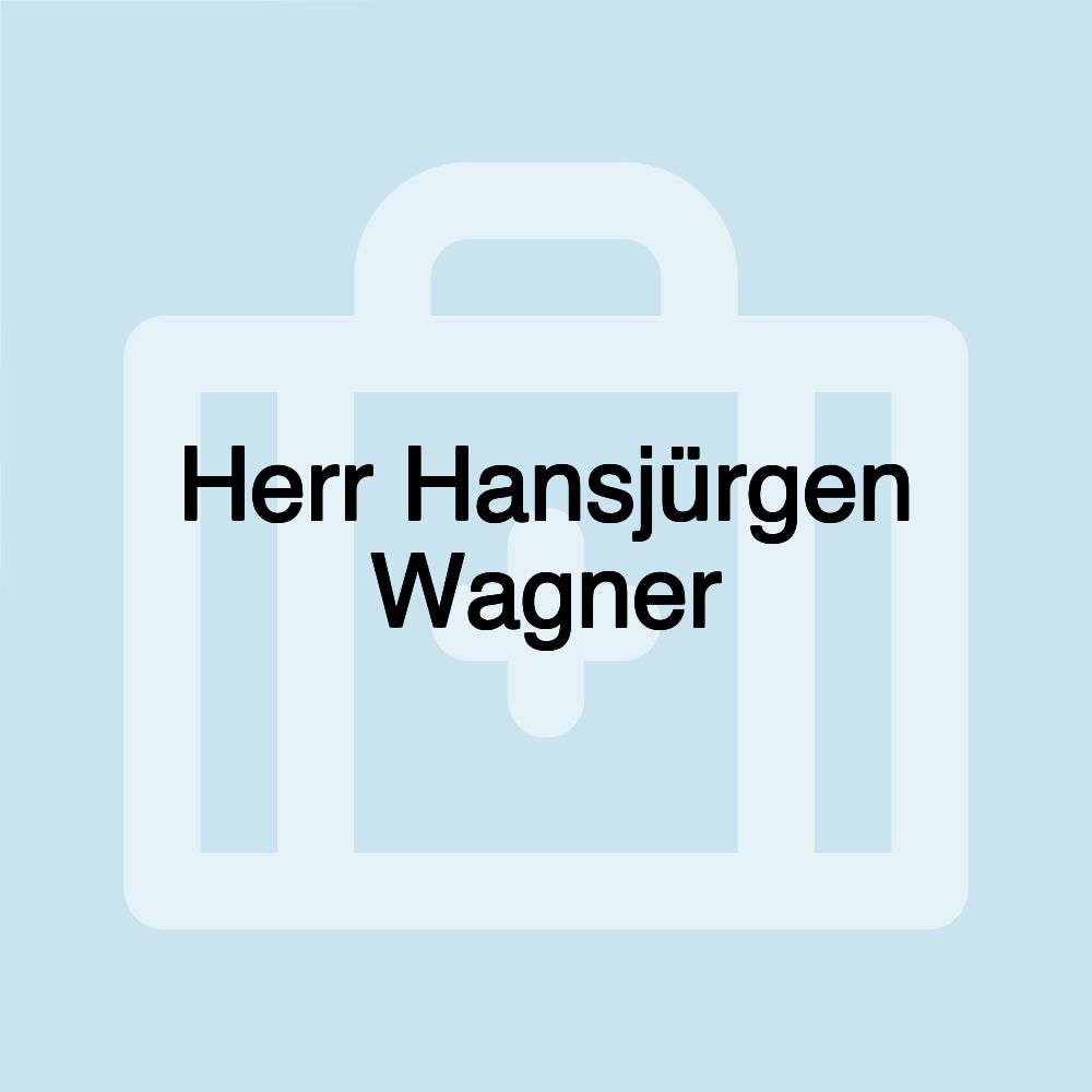 Herr Hansjürgen Wagner