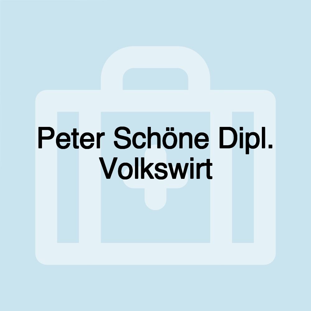 Peter Schöne Dipl. Volkswirt