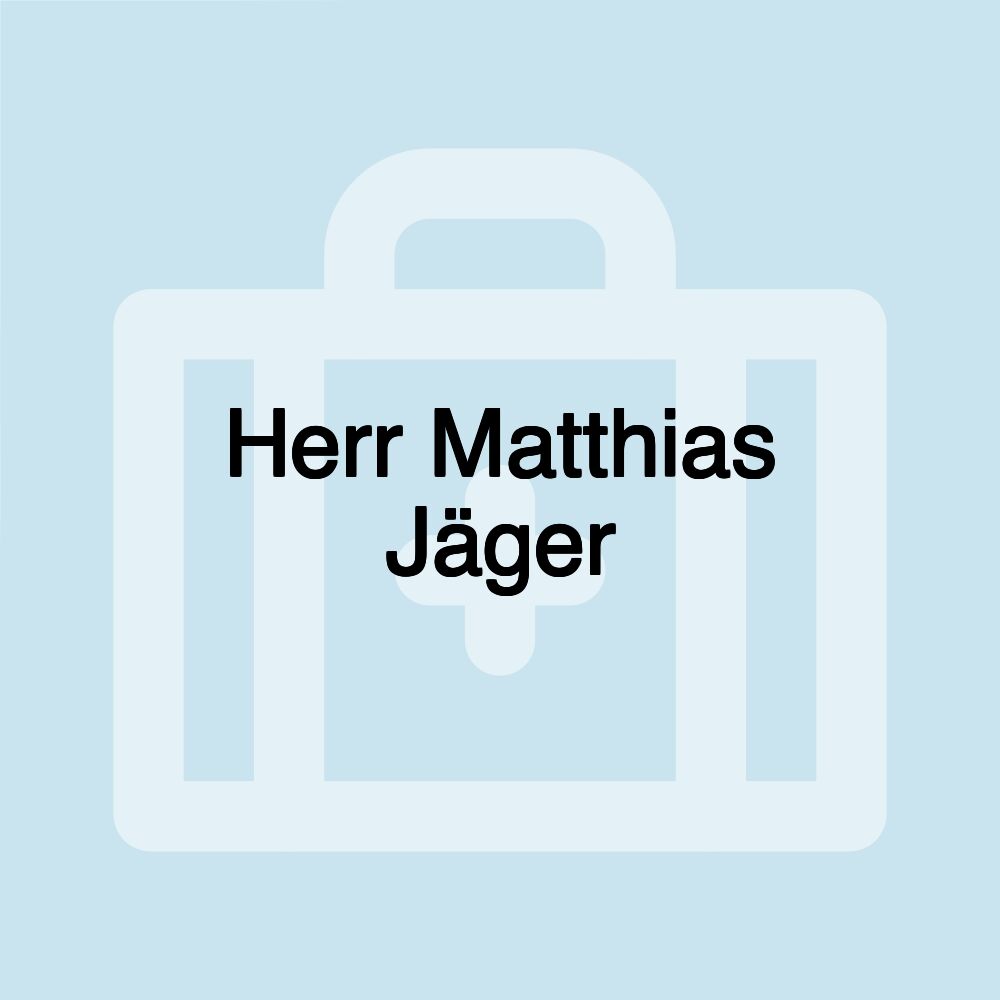 Herr Matthias Jäger