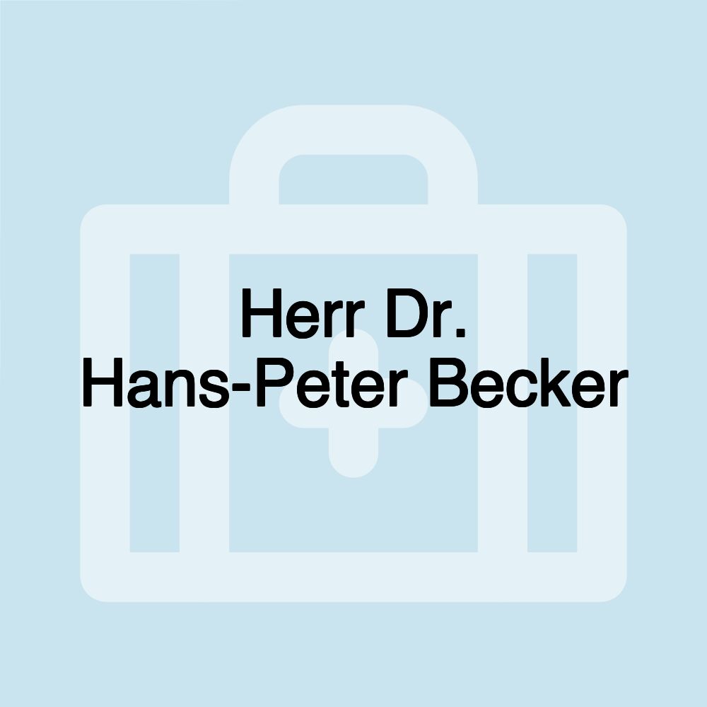 Herr Dr. Hans-Peter Becker