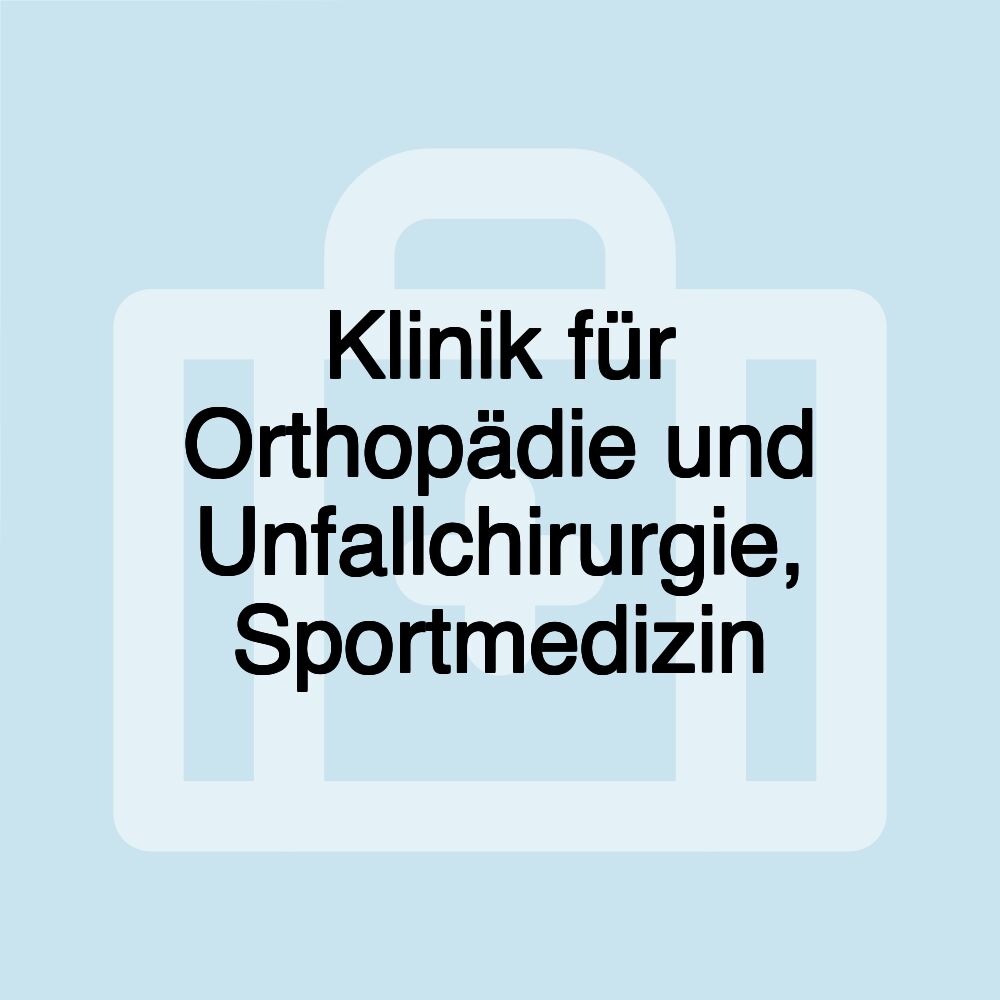 Klinik für Orthopädie und Unfallchirurgie, Sportmedizin