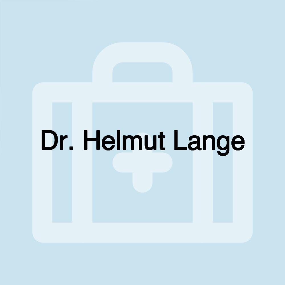 Dr. Helmut Lange