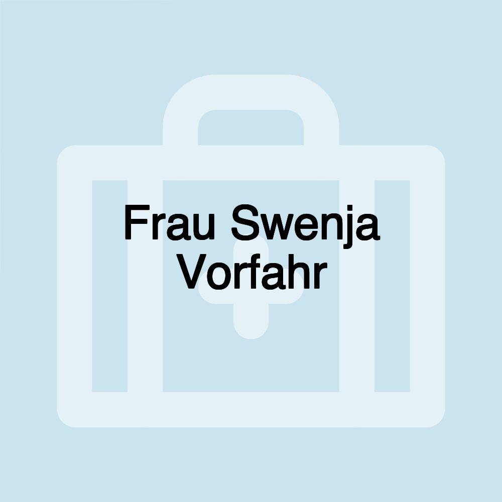 Frau Swenja Vorfahr