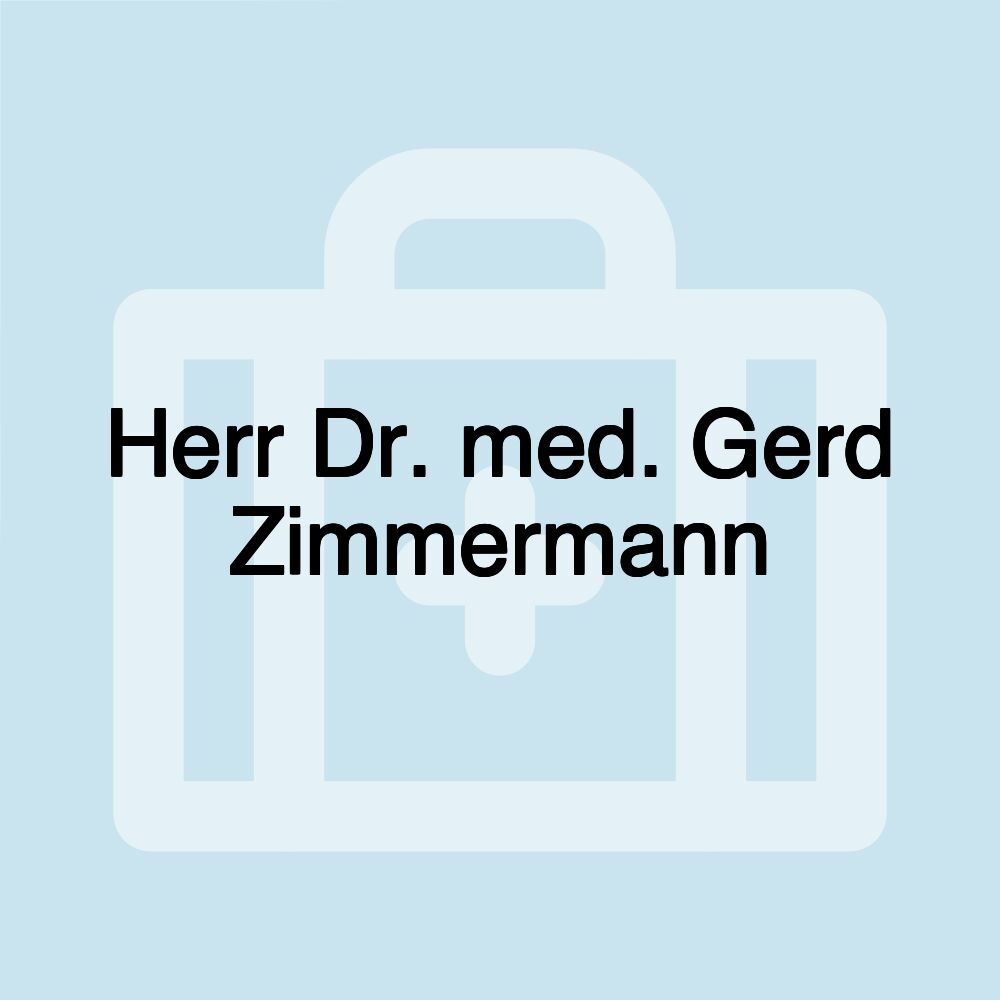 Herr Dr. med. Gerd Zimmermann