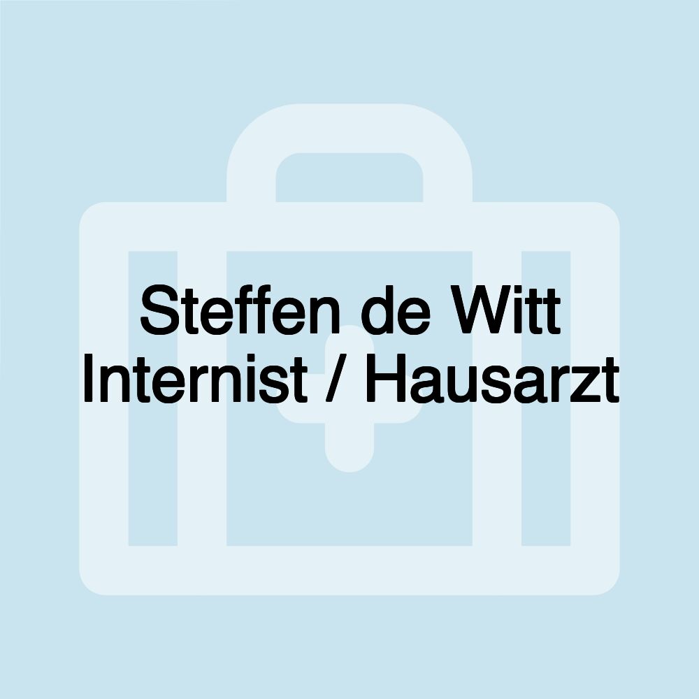 Steffen de Witt Internist / Hausarzt