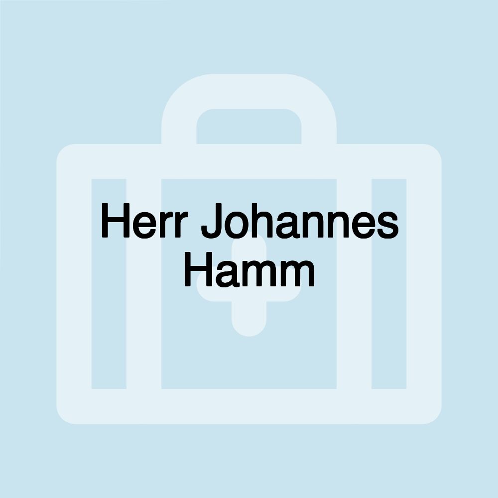 Herr Johannes Hamm