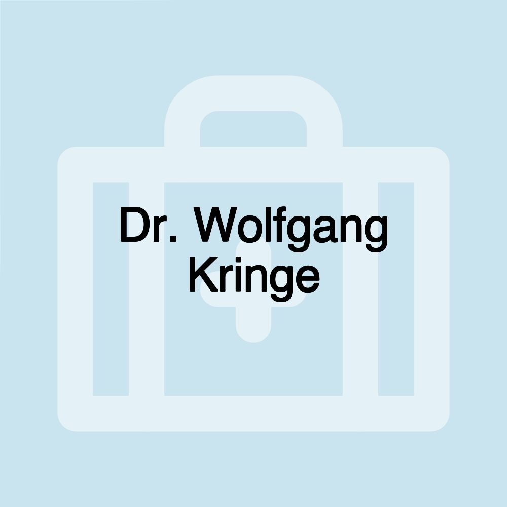 Dr. Wolfgang Kringe