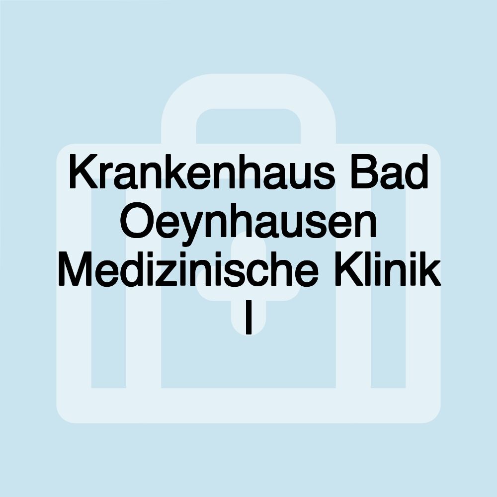 Krankenhaus Bad Oeynhausen Medizinische Klinik I