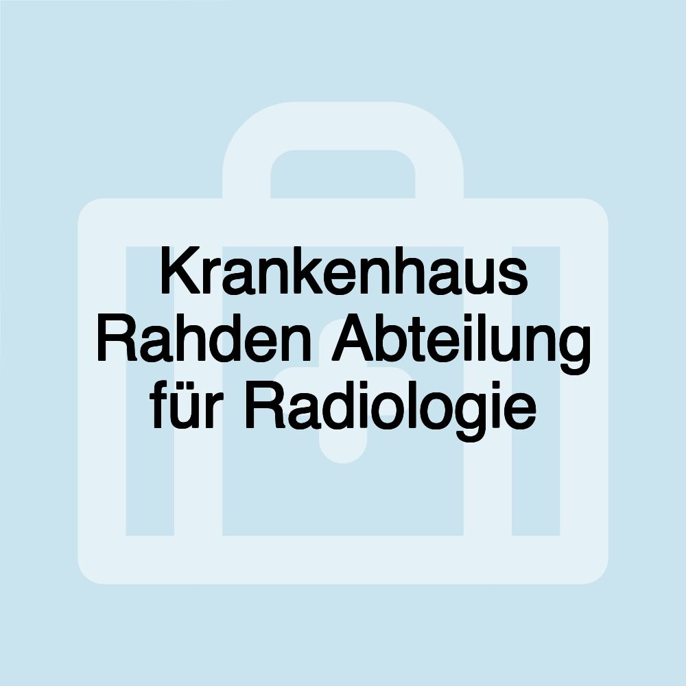 Krankenhaus Rahden Abteilung für Radiologie