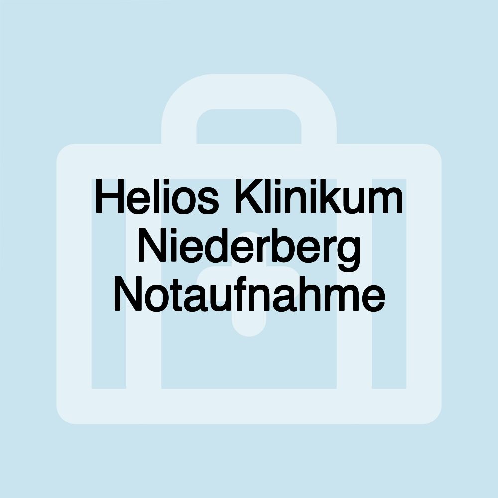 Helios Klinikum Niederberg Notaufnahme