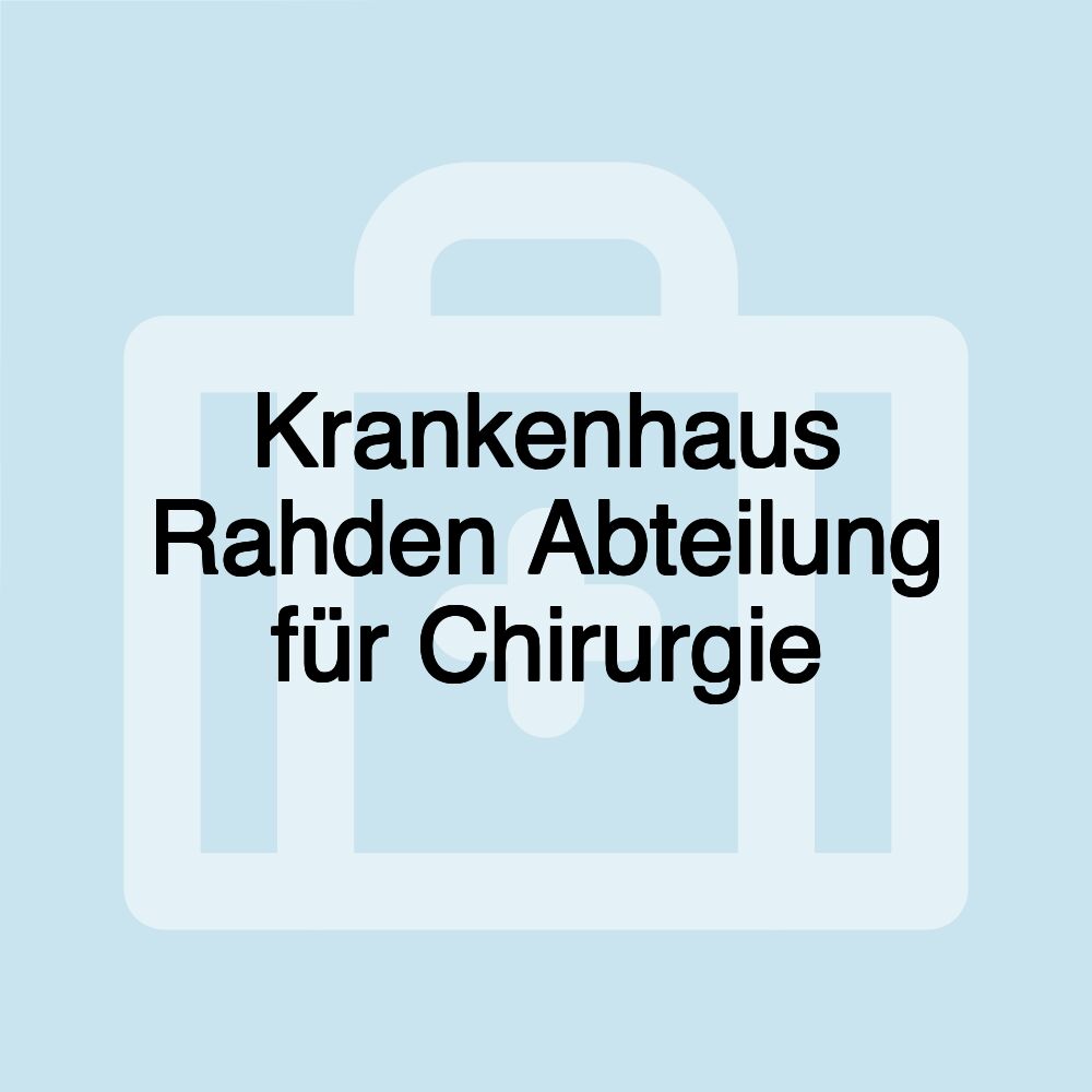 Krankenhaus Rahden Abteilung für Chirurgie