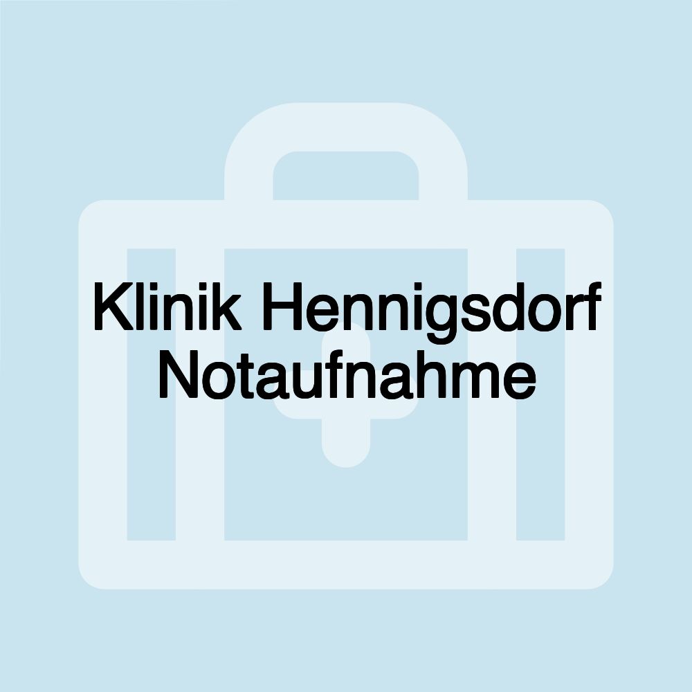 Klinik Hennigsdorf Notaufnahme